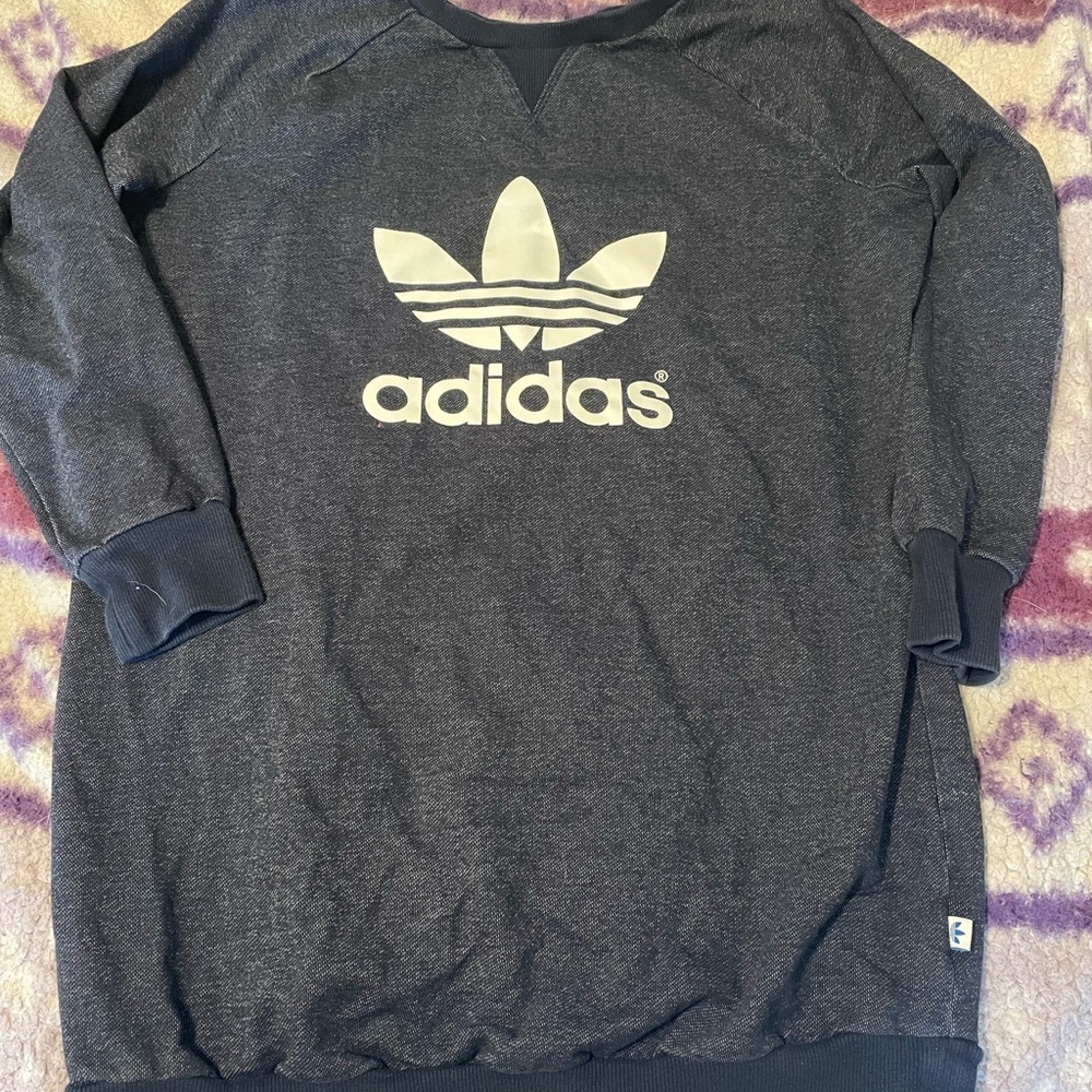 Adidas Navy and Cream Knit Sweater